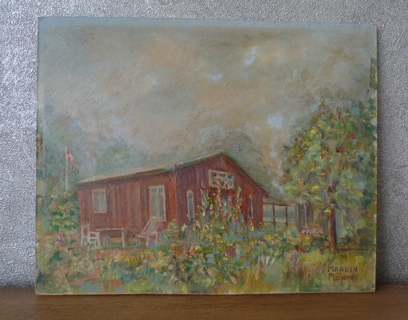 Impressionist Marion Plowman - Red House with Terrace & Flower Garden - Sweden gallery