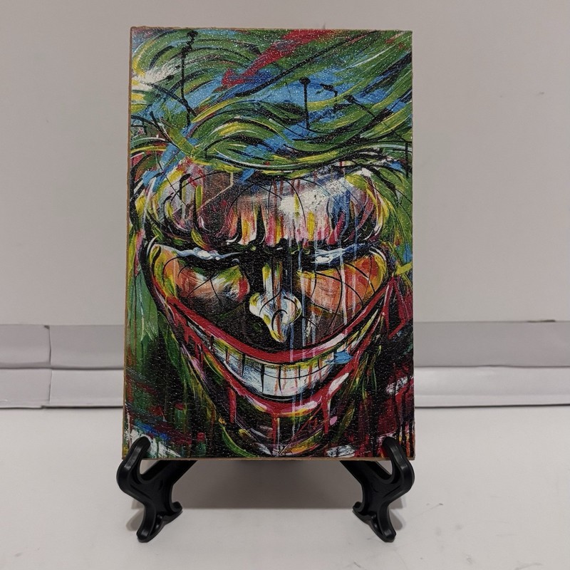 CUSTOM JOKER MINI CANVAS PAINTING BY WIKIDCANVAS ARTWORK 6”X4”