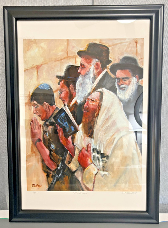 Bob Rawdin Wailing Wall Giclee Print Framed Judaica Art Signed A/P 21x15