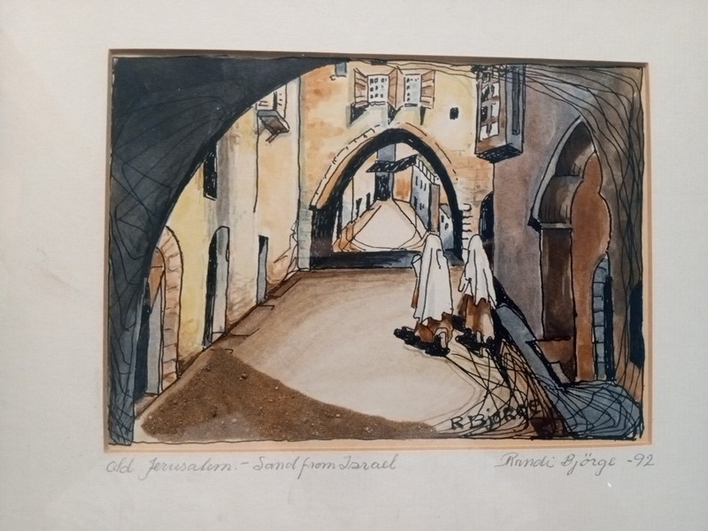 1992 Jerusalem Etching – «Saved from Ruin» Signed Randi Bjørge 1992 Israel