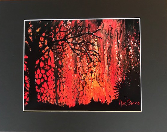Lava Fountains Volcano 2018 Eruption Art 8″ x 10″ Matted Print – Made in Hawaii