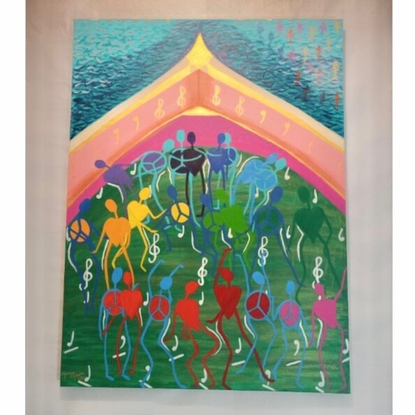 Peace and Love Dancing 24” x 18” Print