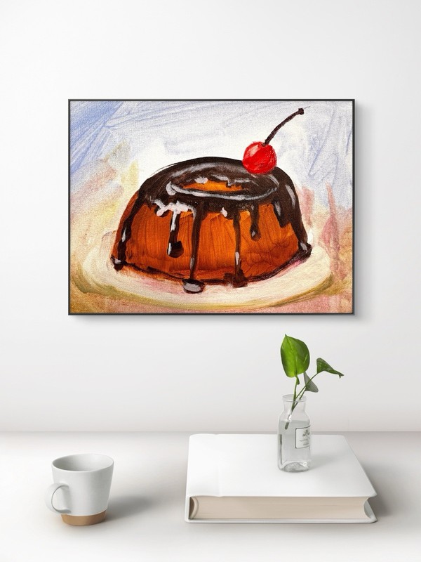 Original Abstract Expressionism 8x10 Cake Signed Food Kitchen Art Home Decor 162 gallery