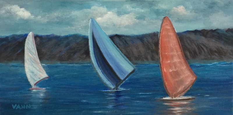 ORIGINAL ART BY GINA VANN OIL ON CANVAS 10” x 20” UNFRAMED 2021