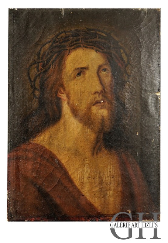 IMAGE OF JESUS JESUS CHRIST OIL PAINTING UNSIGNED 18th century