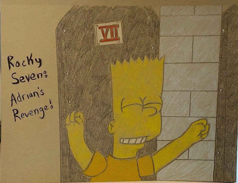 The Simpsons Original Art – Bart Simpson Rocky