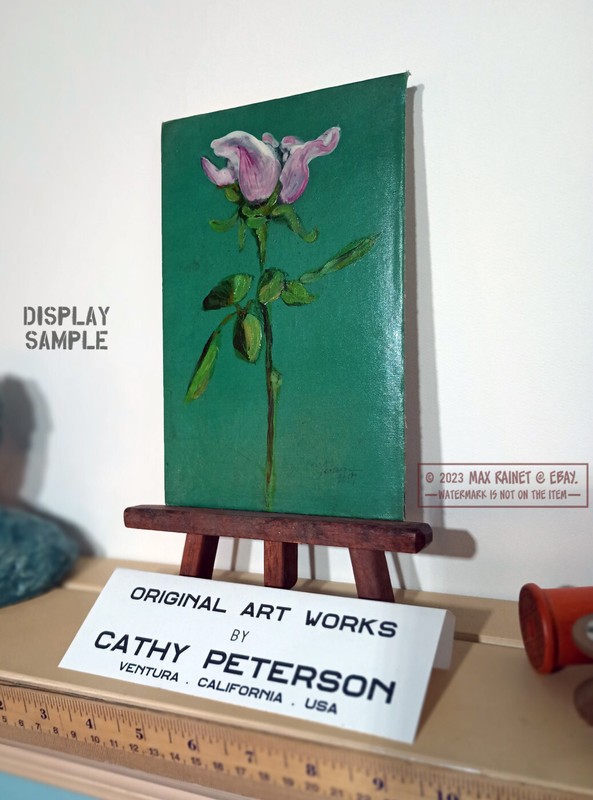 Pink Flower from my Yard 2017 C Peterson * Original Oil Painting Solitaire Rose gallery