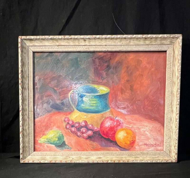 Vintage Nendel Still Life Fruit Oil Painting -Signed/Framed Art 14×18 / Jackson