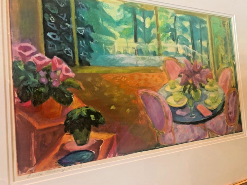 Framed Watercolor «EARLY MORNING SPRING» Framed. 28×22″ #1