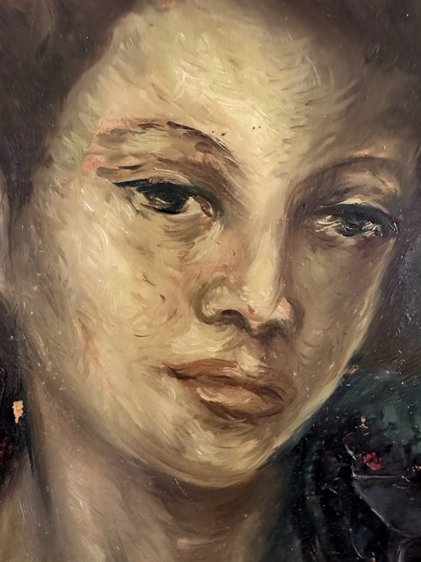 French School Oil On Panel Signed By Banguy Exhibition Deauville 1953 gallery