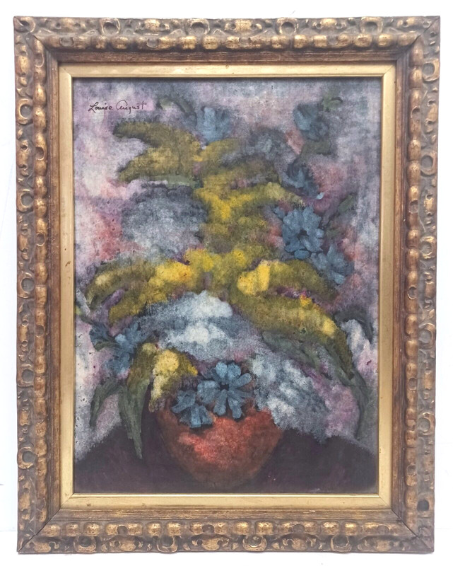 LISTED AMERICAN LOUISE AUGUST GORGEOUS SIGNED ORIGINAL W/C STILL LIFE FRAMED
