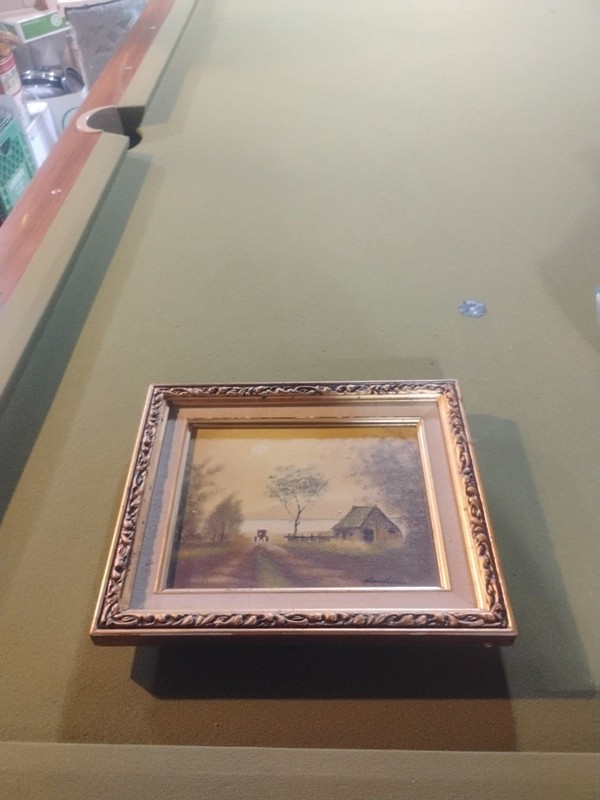 Vintage Original Miniature Oil Painting Artist Signed Framed aprox 14×12