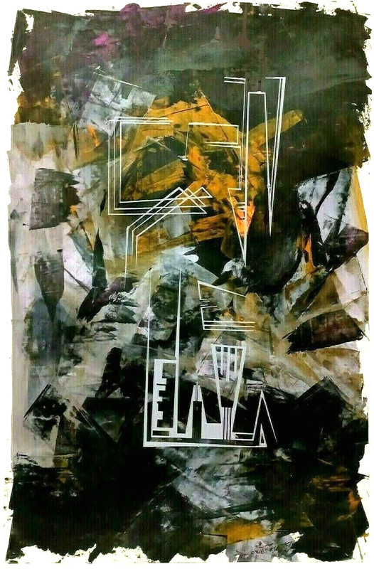 GUERILLA STREET ARTIST BOB DOMBROWSKI Sd M/M STENCILED MODERN ABSTRACT