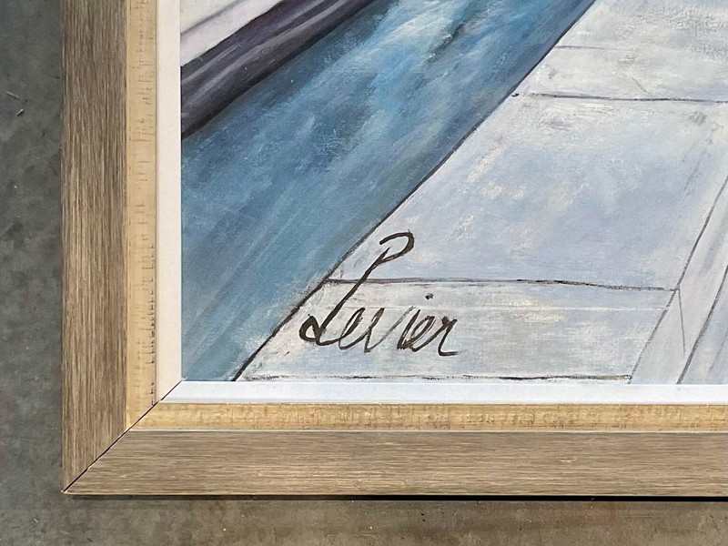 Charles Levier (French, 1920-2003) “Women by the Seine River”, Signed gallery