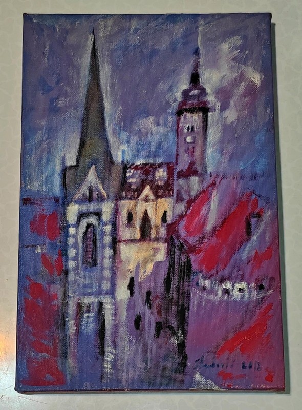 Original Oil On Canvas With COA / «ZAGREB – St. Mark’s Church» – Croatia