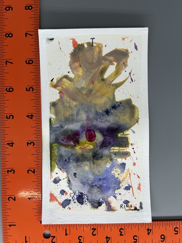 Dreamscape 18, Small Original Watercolor Painting 7”x4” by Miss Rina Studio MRAO gallery