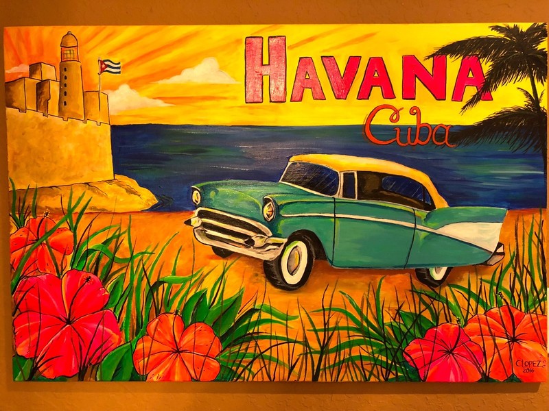 Havana Cuba Original Painting – Acrylic on Canvas – 36 in X 24 in – Signed