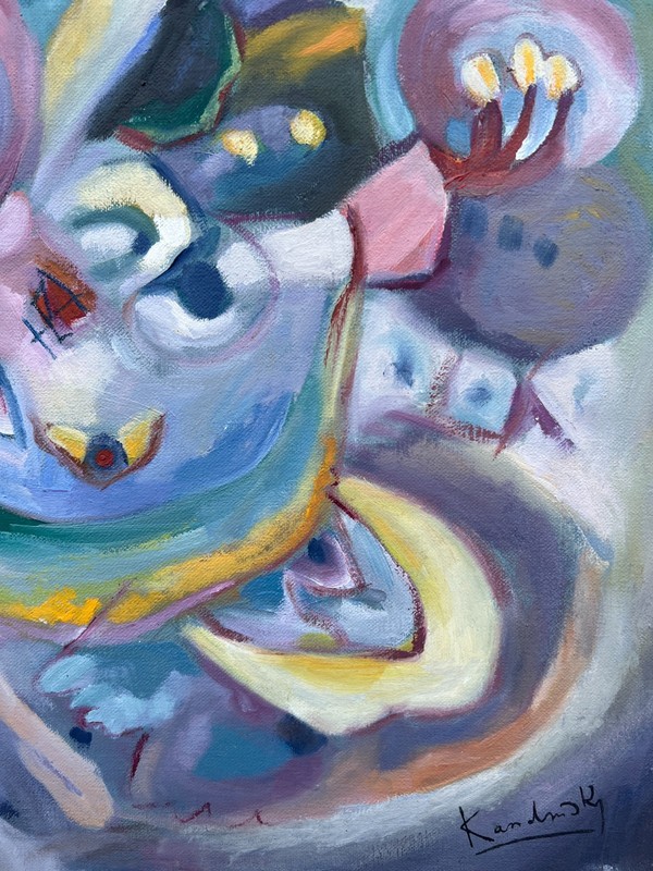 Wassily Kandinsky Abstract Oil Painting on canvas signed and stamped 20 x 28 in. gallery