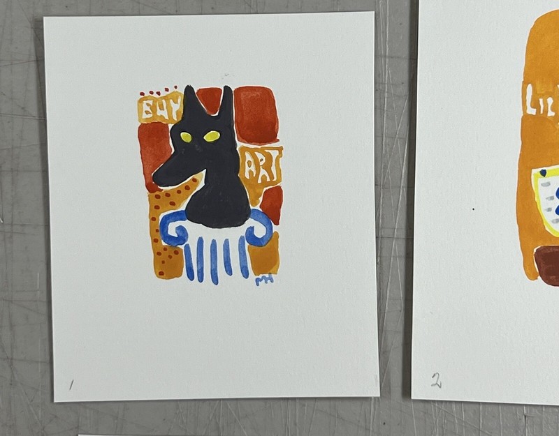 Mary Hamilton Group 5 Artworks Watercolor Painting The Sundance Operatives Dogs gallery