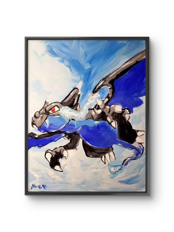 Pokémon Shiny Charizard Original Fan Art 16×20 Acrylic Home Decor Canvas by Alef