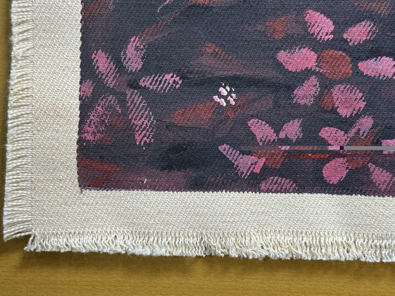Original Acrylic Painting on Canvas Fabric Floral Abstract Signed 10x8 Art OOAK gallery
