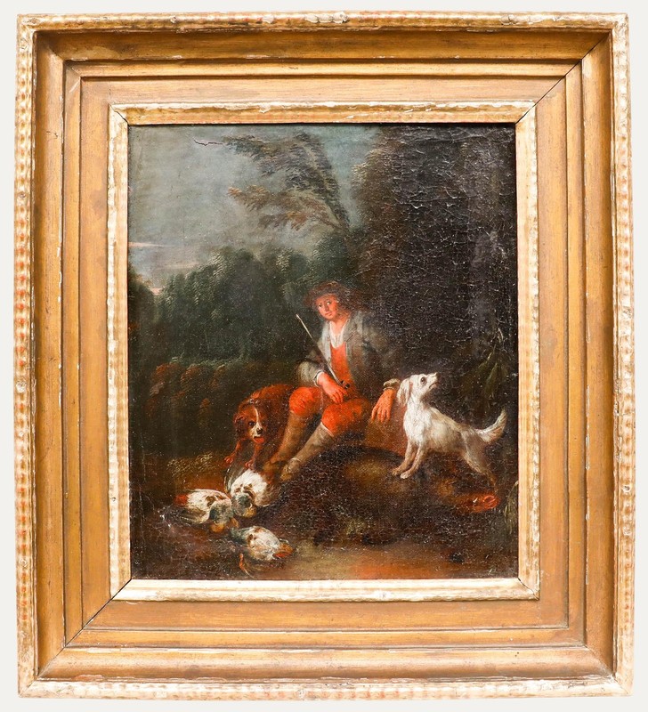 After Johann Georg Waxschlunger (1690-1737) – Early 19th Century Oil, A Gamesman