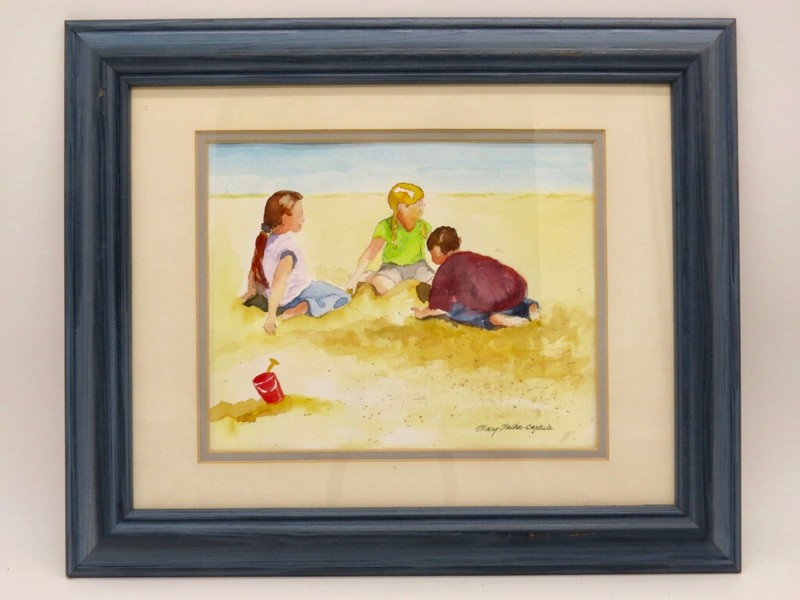 Watercolor painting Young Beach Buddies Mary Walker-Baptiste