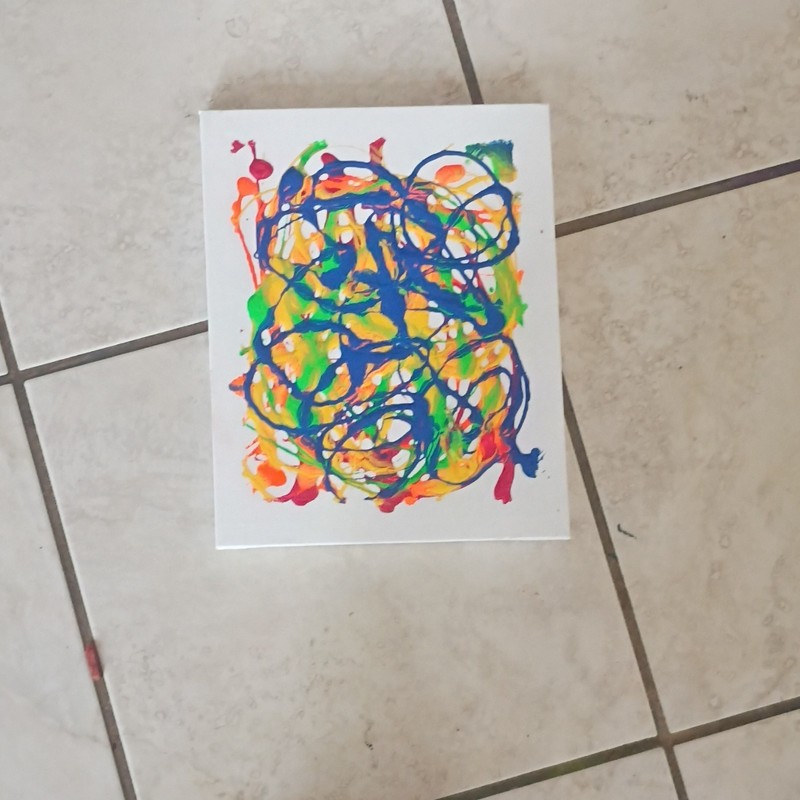 Mutil-Color Painting Canvas Made With 5 Colors Red,Orange,Yellow,Green,And Blue