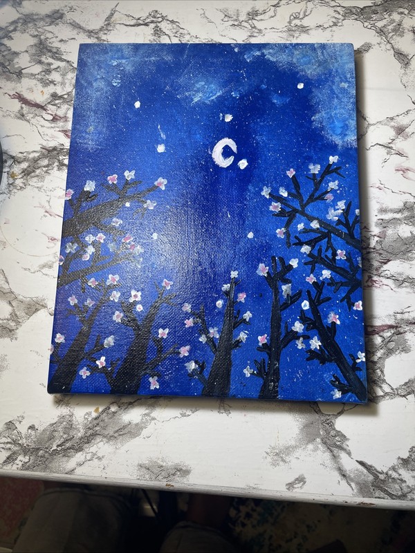 Cherry Blossom Midnight Sky