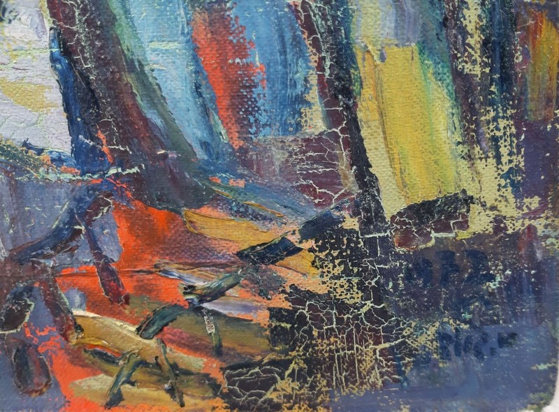 Rare Albert Goldman Houses in Safed oil on canvas 50x64 cm gallery
