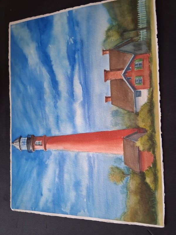 Original Watercolor , Ponce Inlet Lighthouse, Unknown Artist gallery