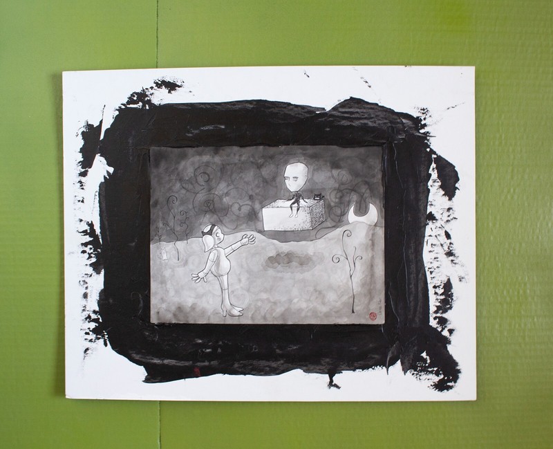 «Alice’s Dreamscape» – Mixed Media Study on Bristol