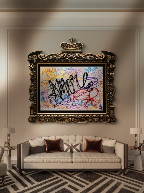 Amore , by Trey Coppland, Graffiti Acrylic Painting, 24+36 in, 2026, Signed
