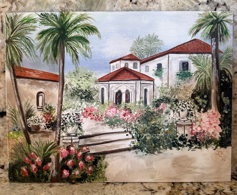 South American Country Village Life Acrylic Painting Art