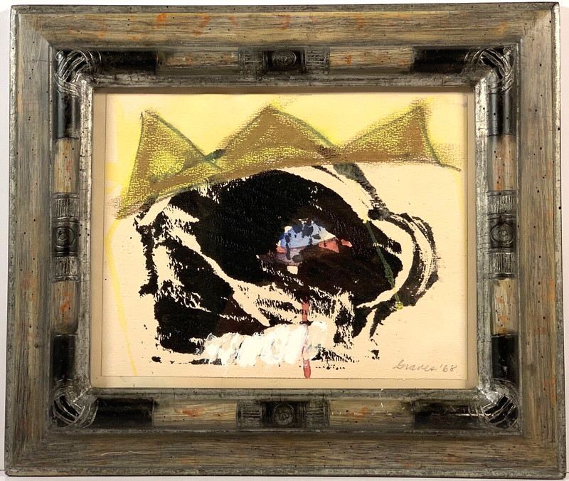 Listed Artist Morris Graves (1910-2001) Signed Mixed Media Painting Circa 1968