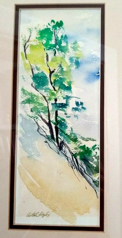 Original Watercolor Painting North Carolina Mountainside Signed by Artist Framed