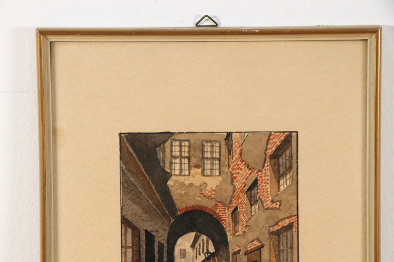 A. GERLACH Old Berlin Krögelhof Watercolor Painting around 1930 Berlin City View gallery