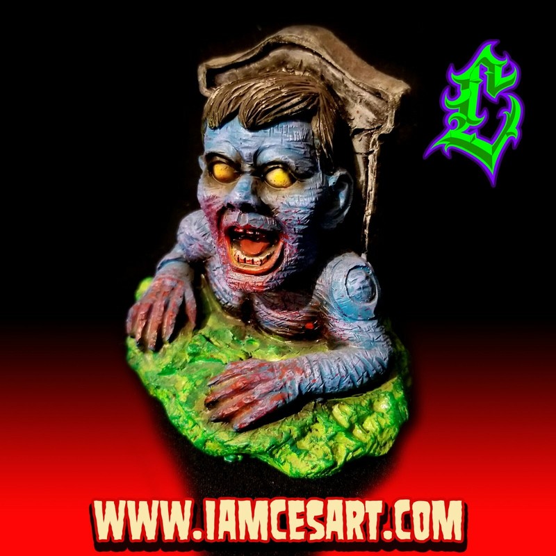 Zombie toy custom painted by Cesart iamcesart halloween graveyard airbrush art gallery