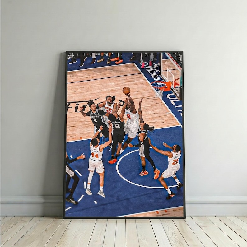 OG Anunoby Putback Basketball Poster New York Knicks Fan Art Vintage Sports Prin gallery