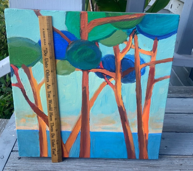 Original 20thC Painting João de Brito Portuguese American Artist Trees gallery