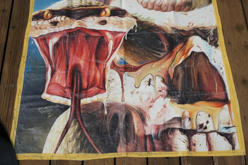 HUGE ORIGINAL ADVERTISEMENT ILLUSTRATION GHANA HORROR MOVIE POSTER ART PAINTING gallery