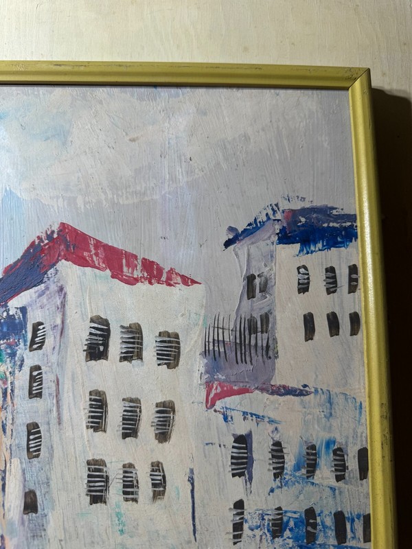 Vintage "Parisian Street With Figures Scene" Oil Painting - Signed And Framed gallery