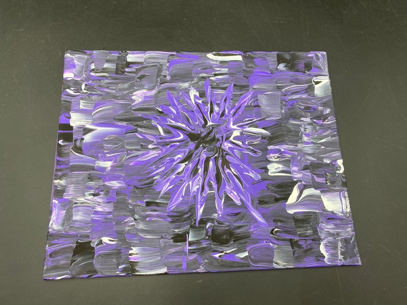Original Art By Aaron Goodwin 1/1 Painting Panel Canvas 8×10 Brush Flower Purp
