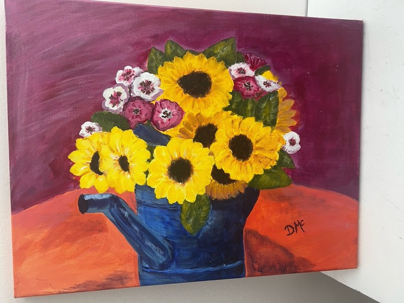 Oil On Canvas Floral Painting 18×14