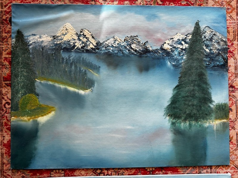 Student Painting Study Lakes Mountains Landscape SET 2 B 18x24 Inch Unsigned gallery