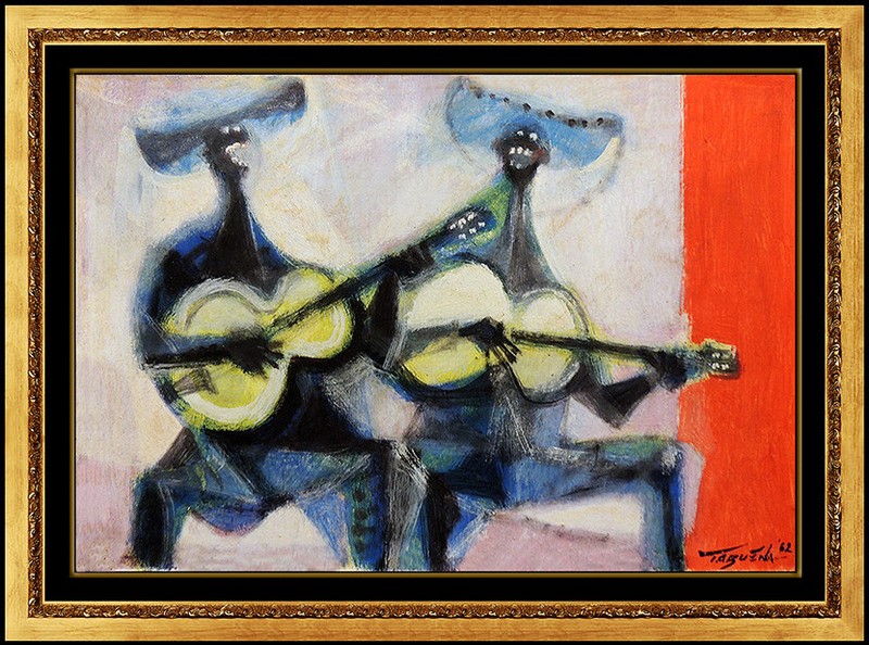 Romeo Tabuena Original Painting Oil On Board Signed Music Portrait Framed Art