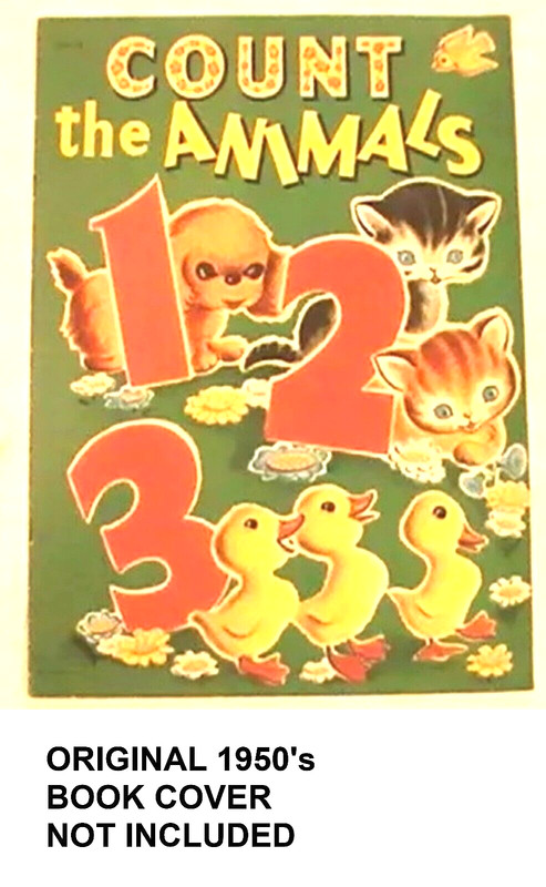 1950s DOGS - COUNT THE ANIMALS ORIGINAL drawing art CHILDREN'S BOOK PAINTING gallery
