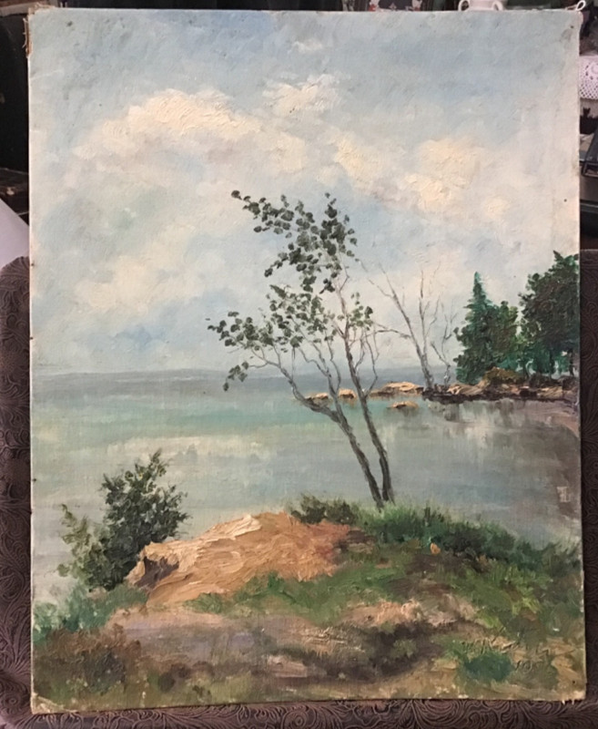 Unique Old OOAK Original 1956 Oil Painted Art On Board Ad Signed&Dated By Artist