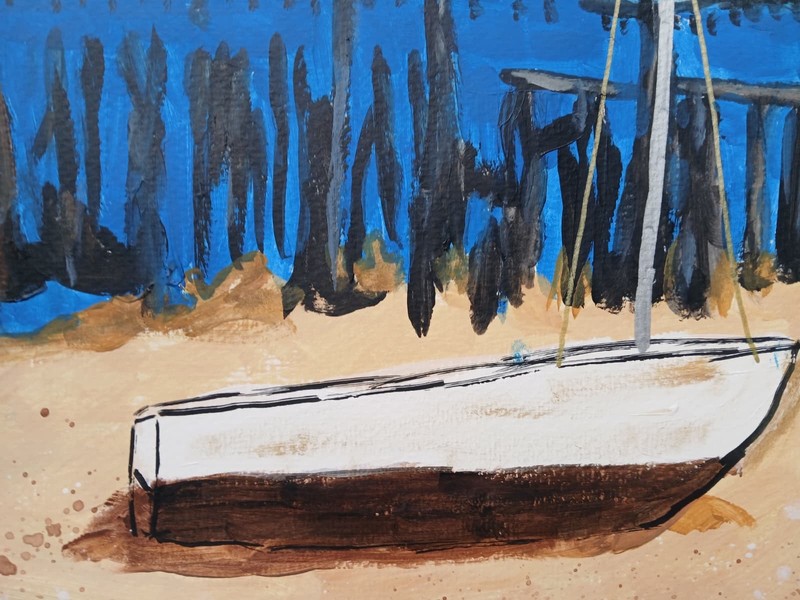 Abstract/Impressionism 11x14 Provincetown Docks Cape Cod original Art Painting gallery
