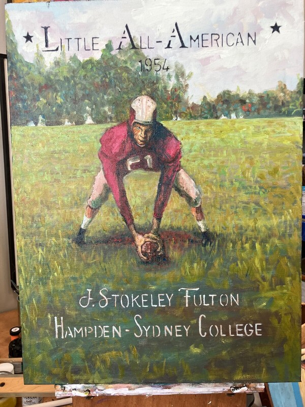 Original Acrylic Football Painting – Hampden Sydney
